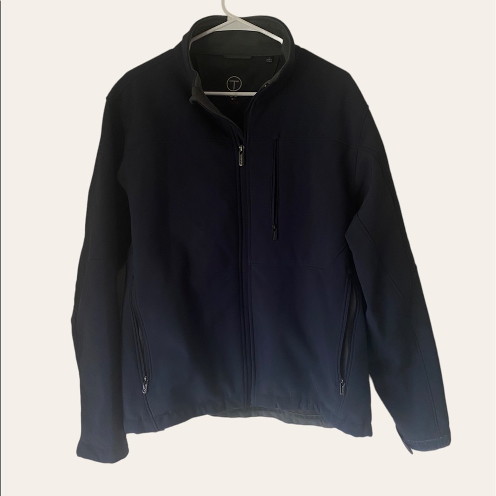 Tumi T Tech Softshell Jacket Blue Zip Front - image 2